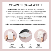 Jeu Tombola des mariés à personnaliser Canva - Mer & Élégance - PDF à imprimer