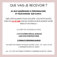 Livret activité enfant mariage à personnaliser Canva - Terracotta - Coloriage PDF