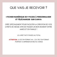 Livret de messe Mariage à personnaliser Canva - Fleuri Terracotta - Modèle PDF