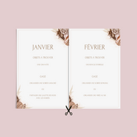 Jeu des 12 mois à personnaliser Canva - Mer & Élégant - Activité mariage PDF