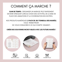 Jeu Tombola des mariés à personnaliser Canva - Terracotta Fleuri - PDF à imprimer