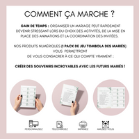 Jeu Tombola des mariés à personnaliser Canva - Eucalyptus - PDF à imprimer
