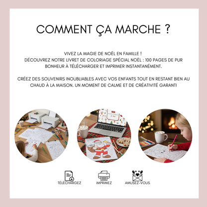 Pack Géant 100 Coloriages de Noël à Imprimer - Téléchargement Instantané PDF