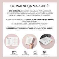 Jeu Tombola des mariés à personnaliser Canva - Boho Fleuri - PDF à imprimer