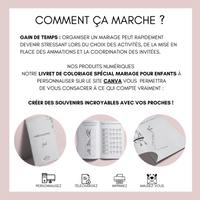 Livret activité enfant mariage à personnaliser Canva - Eucalyptus - Coloriage PDF