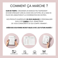 Jeux de mariage à personnaliser Canva - Eucalyptus - 25 cartes PDF à imprimer