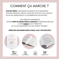 Livret de messe Mariage à personnaliser Canva - Fleuri Terracotta - Modèle PDF