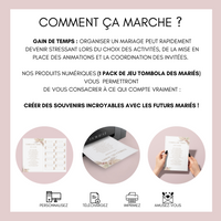 Jeu Tombola des mariés à personnaliser Canva - Boho Élégant - PDF à imprimer
