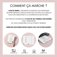 Jeu Tombola des mariés à personnaliser Canva - Aquarelle Bleu - PDF à imprimer
