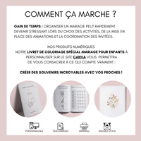 Livret activité enfant mariage à personnaliser Canva - Terracotta - Coloriage PDF