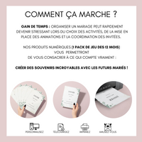 Jeu des 12 mois à personnaliser Canva - Eucalyptus - Activité mariage PDF