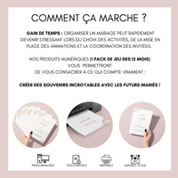 Jeu des 12 mois à personnaliser Canva - Boho Fleuri - Activité mariage PDF