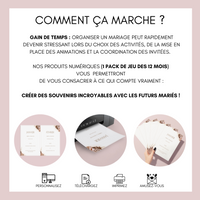 Jeu des 12 mois à personnaliser Canva - Mer & Élégant - Activité mariage PDF