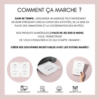 Jeu des 12 mois à personnaliser Canva - Rose Fleuri - Activité mariage PDF