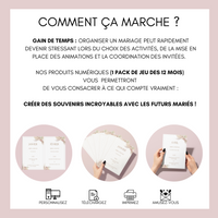 Jeu des 12 mois à personnaliser Canva - Boho Fleuri Élégant - Activité mariage PDF