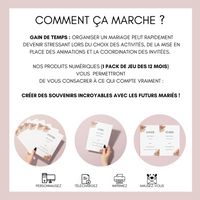 Jeu des 12 mois à personnaliser Canva - Terracotta Fleuri - Activité mariage PDF