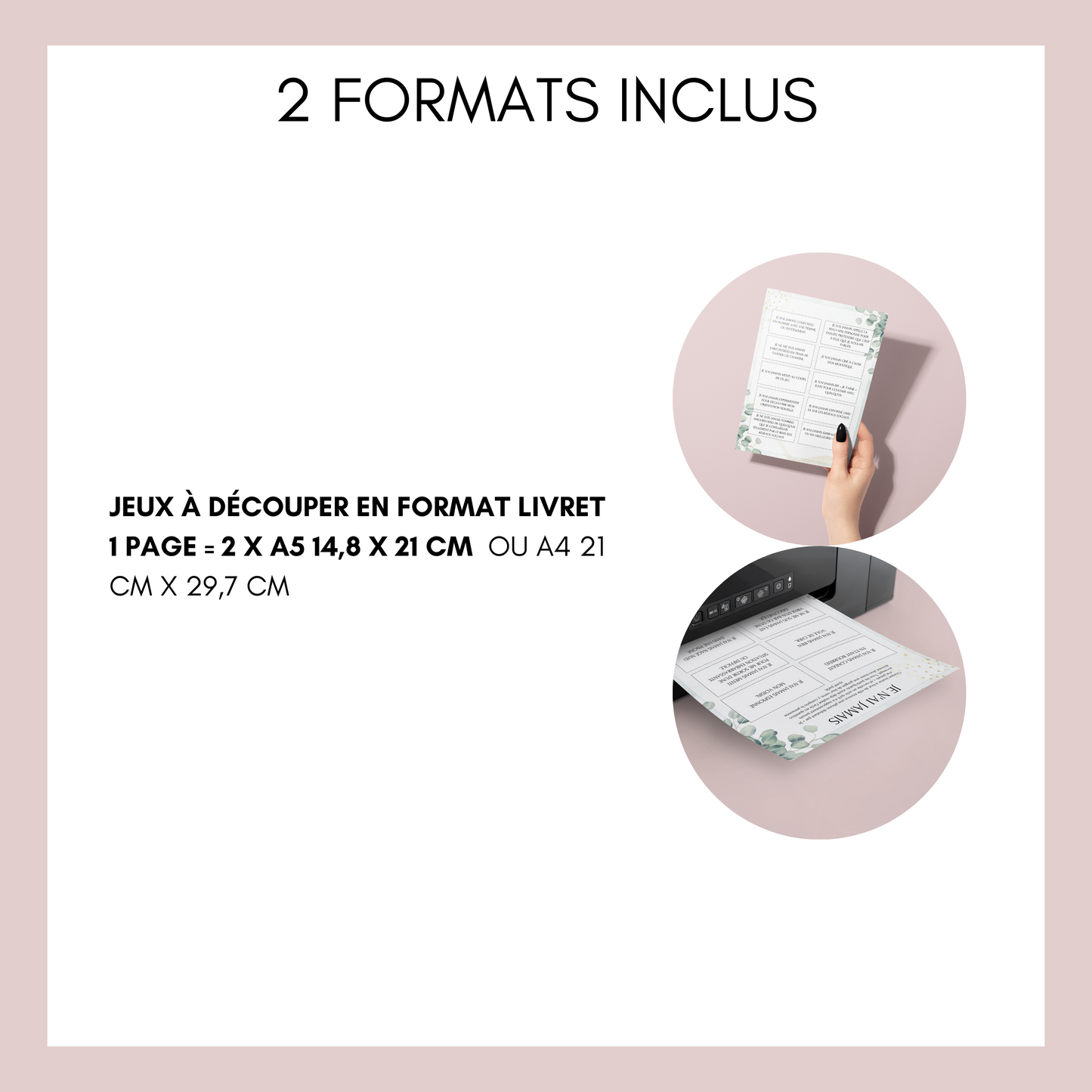 Jeu Je n'ai jamais pour une soirée entre filles EVJF Thème Eucalyptus - Jeu Je n'ai jamais questions - Jeu Soirée Apéro