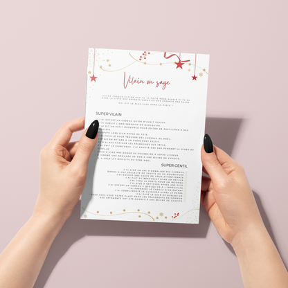 Jeux de Noël en Français à imprimer - Carte de jeux pour Noël - Jeux de Noël animation - Jeux de Noël entre collègues