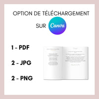 Livret de messe Mariage à personnaliser Canva - Eucalyptus - Modèle PDF