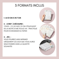 Kit EVJF à Imprimer Aquarelle Vert Fleuri - 65 Jeux + Gages à Domicile