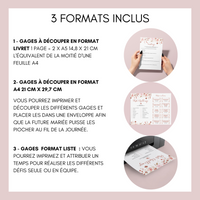 Jeux EVJF en Ville à Imprimer Champêtre Rose - 60 Gages & Défis