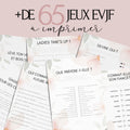 Kit EVJF à Imprimer Aquarelle Rose & Vert Fleuri - 65 Jeux + Gages à Domicile