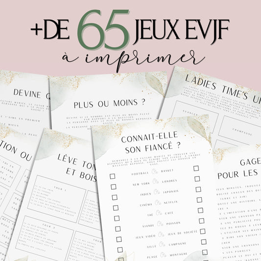 Jeux EVJF à domicile : 65 jeux imprimables pour un EVJF à la maison - Gages pour Evjf - Activités Evjf