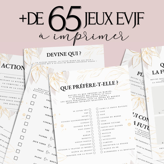 Jeux EVJF à domicile : 65 jeux imprimables pour un EVJF à la maison - Gages pour Evjf - Activités Evjf