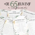 Kit EVJF à Imprimer Aquarelle Vert Fleuri - 65 Jeux + Gages à Domicile