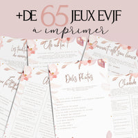 Kit EVJF à Imprimer Rose Fleuri Élégant - 65 Jeux + Gages - BESTSELLER