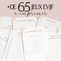 Kit EVJF à Imprimer Gold & Rose Fleuri - 65 Jeux + Gages à Domicile