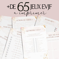 Kit EVJF à Imprimer Gold & Rose Fleuri - 65 Jeux + Gages à Domicile
