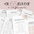 Kit EVJF à Imprimer Boho Fleuri Neutral - 65 Jeux + Gages - TOP VENTES
