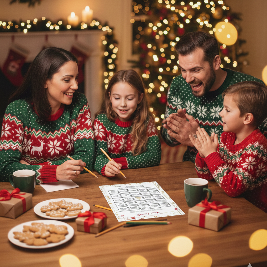 Jeux de Noël en Français à imprimer - Carte de jeux pour Noël - Jeux de Noël animation - Jeux de Noël entre collègues