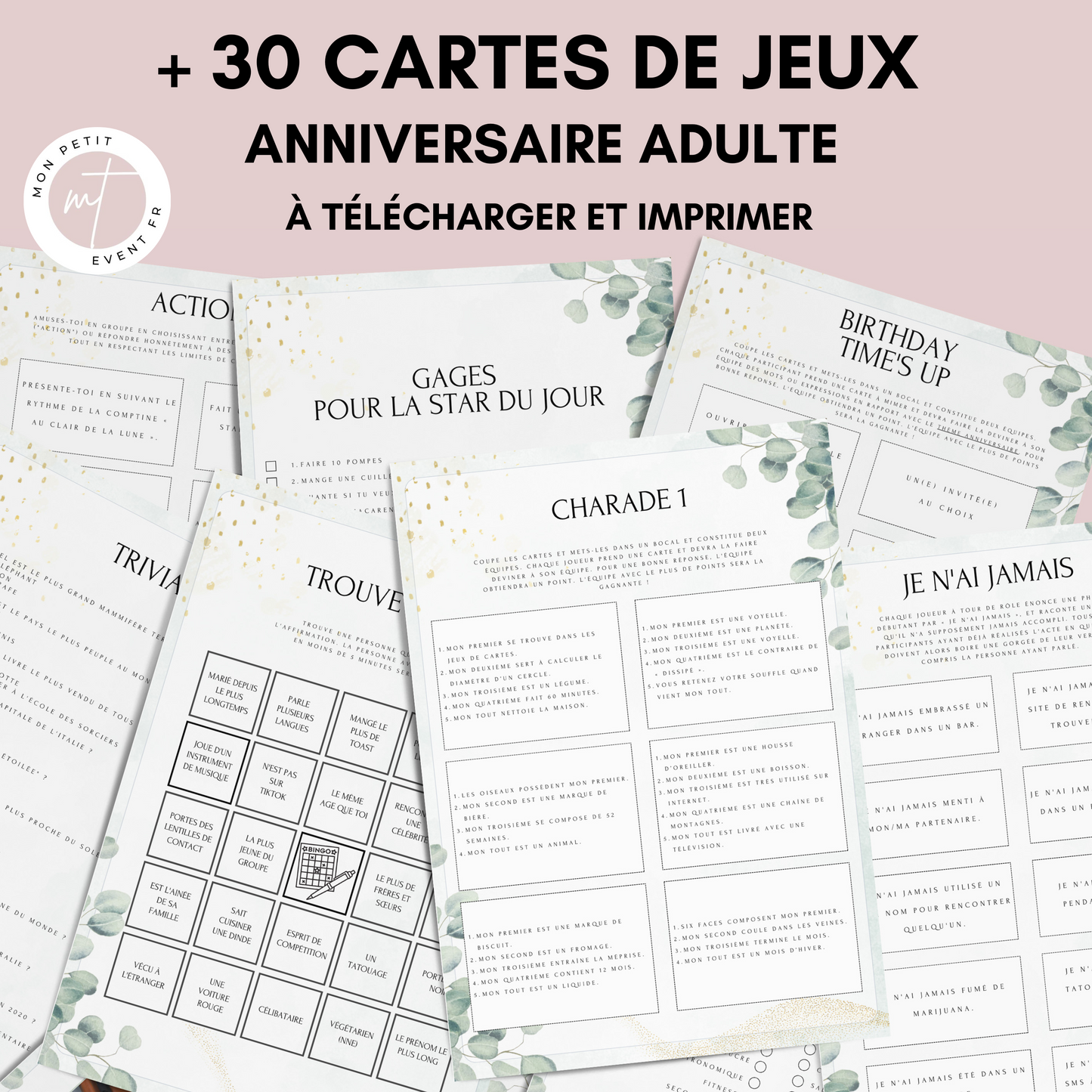 Jeux anniversaire Adulte - Animation anniversaire adulte - Activités anniversaire - Idée animation anniversaire adulte - Jeux fête adulte