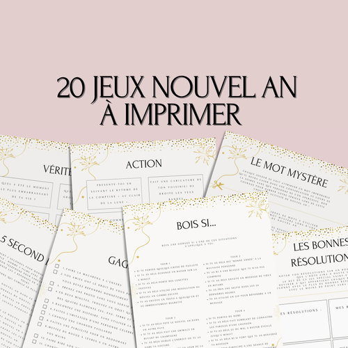 Jeux Nouvel An à imprimer pour adulte - 20 Activités festives PDF