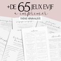 Kit EVJF à Imprimer Minimaliste - 65 Jeux + Gages à Domicile