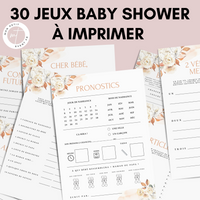 Jeux Baby Shower à Imprimer Boho Fleuri - 30 Activités Fête Prénatale