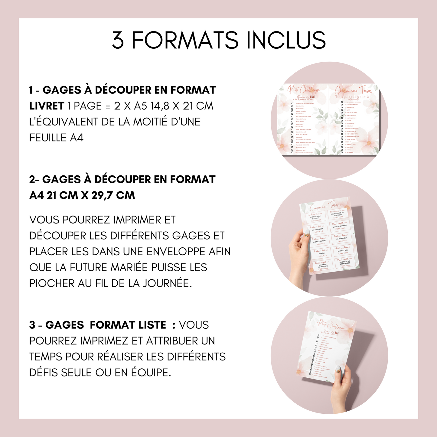 Jeux EVJF à imprimer - 60 Gages, Défis & Challenges pour un enterrement de vie de jeune fille - Activités EVJF - Animations EVJF