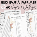 Jeux EVJF en Ville à Imprimer Rose & Gold Fleuri - 60 Gages & Défis