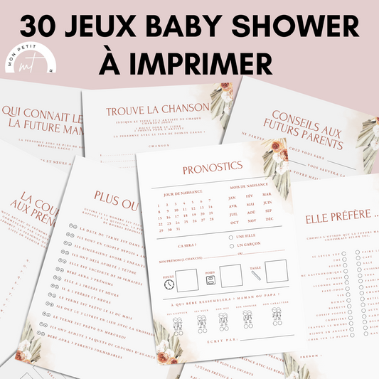 Jeux Baby Shower à imprimer en français : Téléchargez des activités pour une Fête Prénatale inoubliable ! Cartes de jeux et Prédiction Bébé