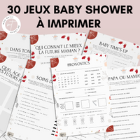 Jeux Baby Shower à Imprimer Noël Rouge et Blanc - 30 Activités Fête Prénatale