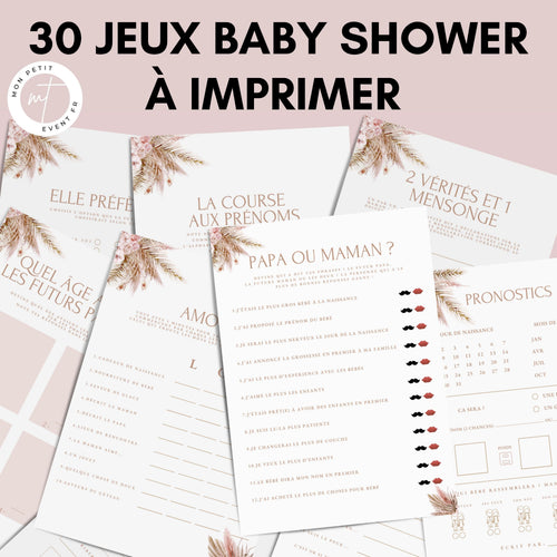 Jeux Baby Shower à Imprimer Chic - 30 Activités Fête Prénatale