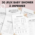 Jeux Baby Shower à Imprimer Boho Fleuri Élégant - 30 Activités Fête Prénatale