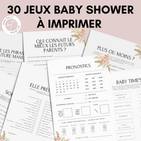 Jeux Baby Shower à Imprimer Boho Fleuri Élégant - 30 Activités Fête Prénatale