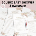 Jeux Baby Shower à Imprimer Rose Floral - 30 Activités Fête Prénatale