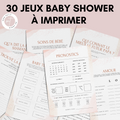 Jeux Baby Shower à Imprimer Rose et Blanc Aquarelle - 30 Activités Fête Prénatale