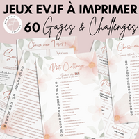 Jeux EVJF en Ville à Imprimer Vert & Rose - 60 Gages & Défis