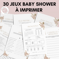 Jeux Baby Shower à Imprimer Fleuri Neutral - 30 Activités Fête Prénatale