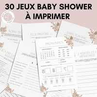 Jeux Baby Shower à Imprimer Fleuri Neutral - 30 Activités Fête Prénatale
